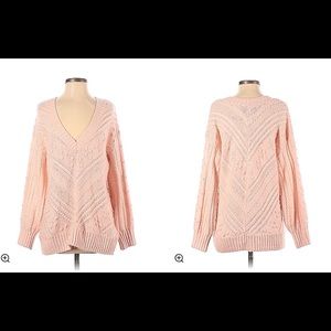 Lucky Brand Pink Soft V-Neck Sweater